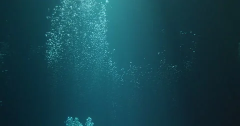 Sunbeams and bubbles underwater Stock Footage 151705428