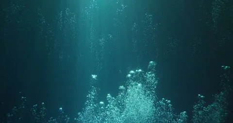 Sunbeams and bubbles underwater Stock Footage 151705916