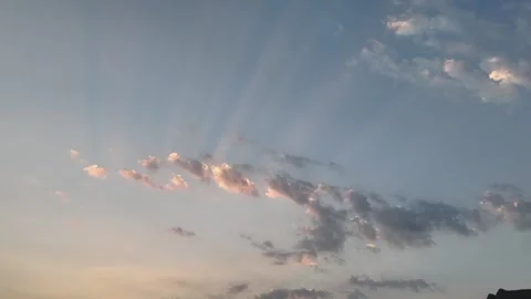 Sunbeams and clouds at sunset over the Sahyadri near Bhandardara India 스톡 동영상 341128173