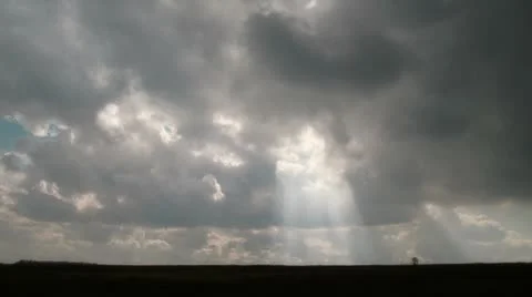 Sunbeams are in skies Stock Footage 8931756