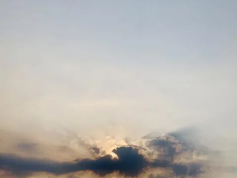 Sunbeams Breaking Through Dark Clouds at Dusk Jakarta Indonesia Stock Photos