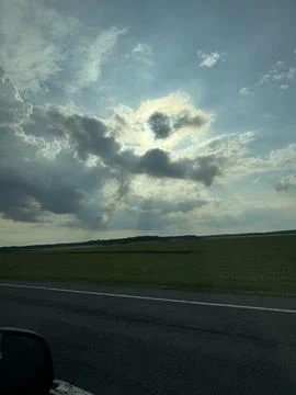 Sunbeams Breaking Through Dramatic Cloudscape 스톡 사진