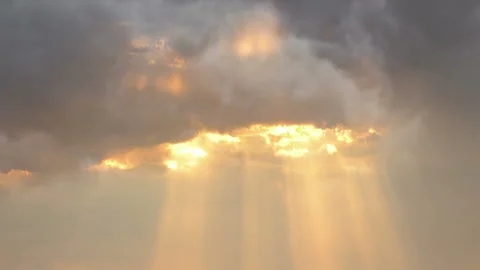 Sunbeams at the dusk Stock Footage 129618389