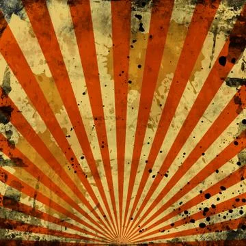 Sunbeams orange grunge Stock Illustration