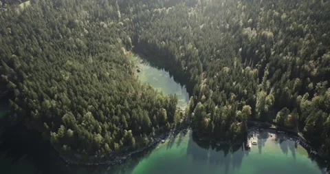 Sunbeams over the Eibsee Stock Footage 164958013