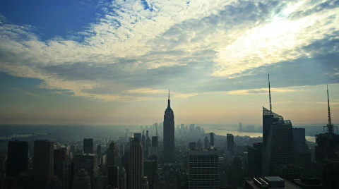 Sunbeams over NYC Video stock 594999