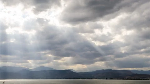 Sunbeams over the saronic gulf Stock Footage 52188382