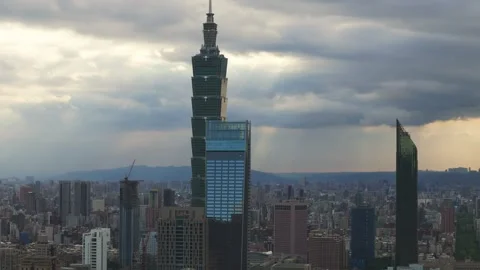 Sunbeams Over Taipei 101 Stock Footage 337313386