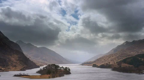 Sunbeams on Scottish landscape Stock Footage 37922515
