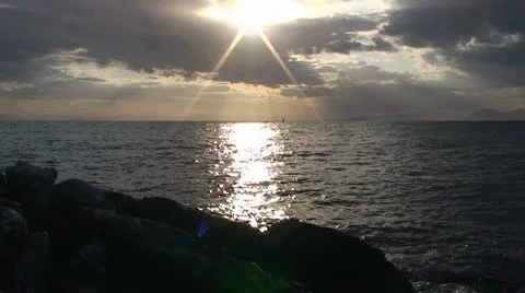 Sunbeams on the sea 2 Stock Footage 21441795