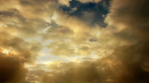 Sunbeams shoot through stormy time lapse clouds (loop) Stock Footage 246172144