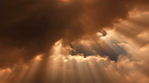 Sunbeams Stream Through Time Lapse Clouds Stock-Footage 92942054