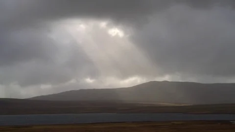 Sunbeams through the storm Stock Footage 73263381