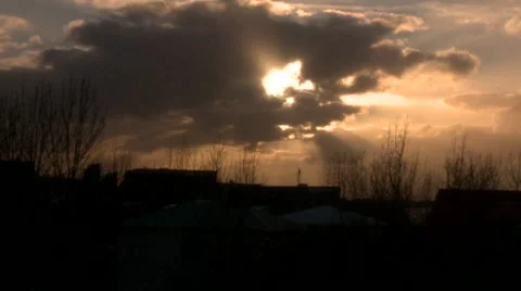 Sunbeams Timelapse in a town Stock Footage 2994680