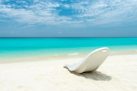 Sunbed at the beach Stock Photos