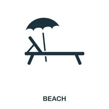 Sunbed icon. Mobile app, printing, web site icon. Simple element sing Stock-Illustration