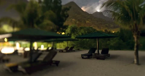 Sunbed in the Night 4K Video stock 45439275