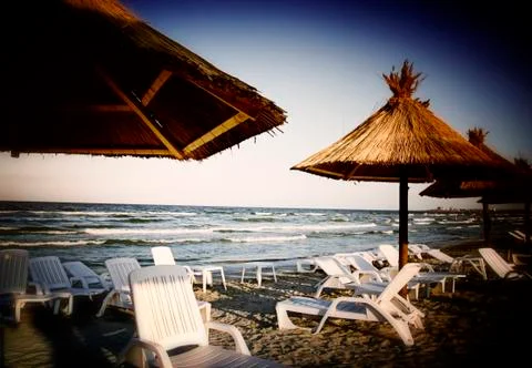 Sunbeds Stock Photos