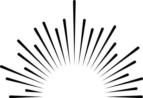 Sunbirst logo. Explosion light rays in decorative vintage style 스톡 일러스트