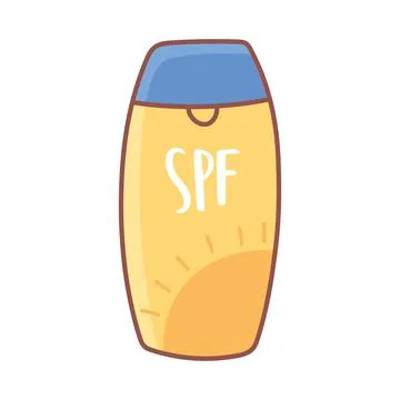 Sunblock plastic bottle Stock Illustration