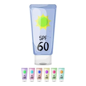 Sunblock sun cream cartoon vector graphic Stock Illustration