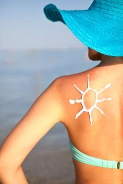 Sunblock from sunburn Foto stock