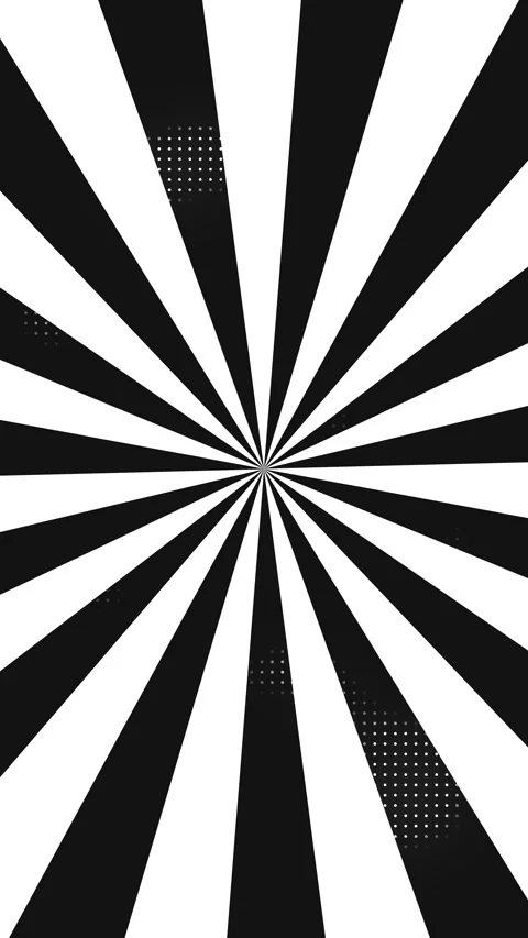 Sunburst background animation black and white with halftone loop Stock Footage 310344187