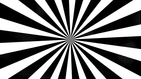 Sunburst Background Animation with Halftone Effects in Black and White Stock Footage 308465386