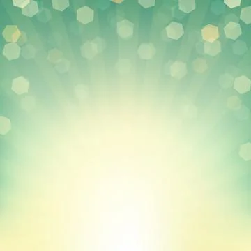 Sunburst background with bokeh Stock Illustration