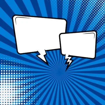 Sunburst background with empty speech bubbles. Design element fo 스톡 일러스트