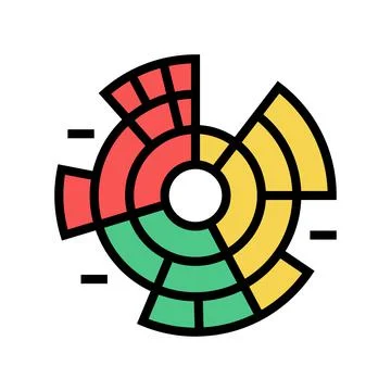 Sunburst chart color icon vector illustration 库存插图