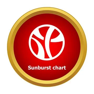Sunburst chart data visualization icon Stock Illustration