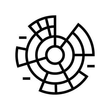 Sunburst chart line icon vector illustration イラスト素材