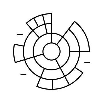 Sunburst chart line icon vector illustration Stock Illustration