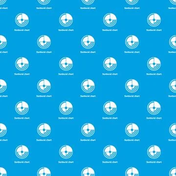 Sunburst chart pattern seamless blue Illustrazione stock