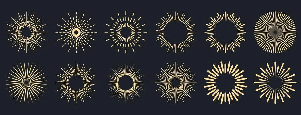 Sunburst collection Stock Illustration