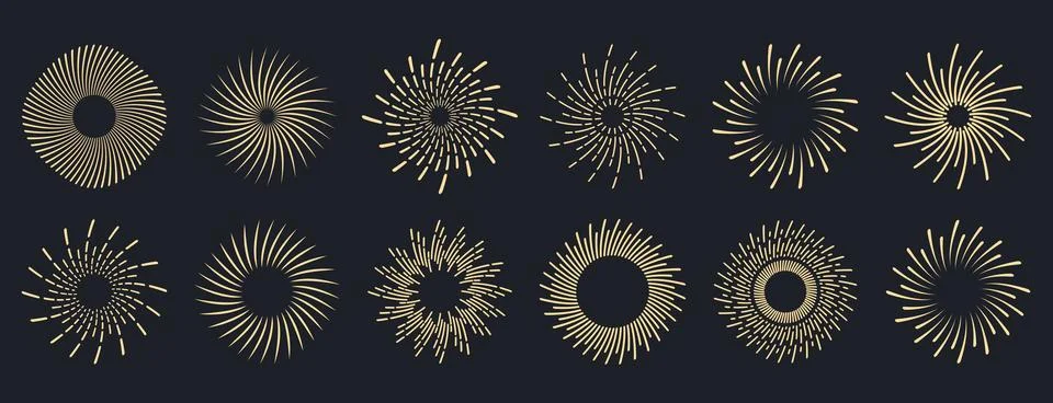 Sunburst collection Stock Illustration