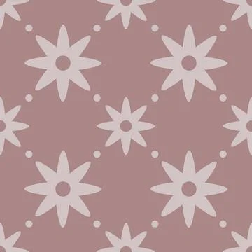 Sunburst Contrast Floral Tile Pattern Vector Stock Illustration