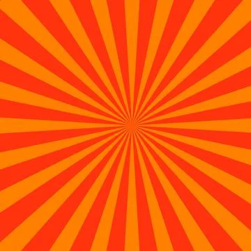 Sunburst Effect with Radiating Lines in Orange Stock Illustration