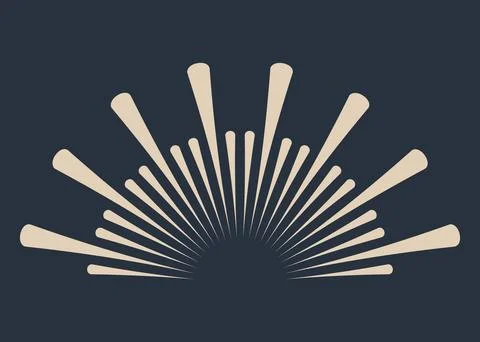 Sunburst firework explosion, bursting or light rays, linear drawing. Vector 스톡 일러스트