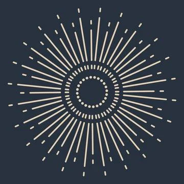 Sunburst firework explosion, bursting or light rays, linear drawing. Vector 스톡 일러스트