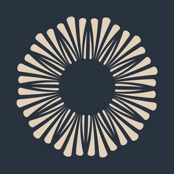Sunburst firework explosion, bursting or light rays, linear drawing. Vector Stock Illustration