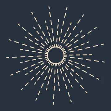 Sunburst firework explosion. Retro hand drawn sparkle. Bursting or light rays Stock Illustration