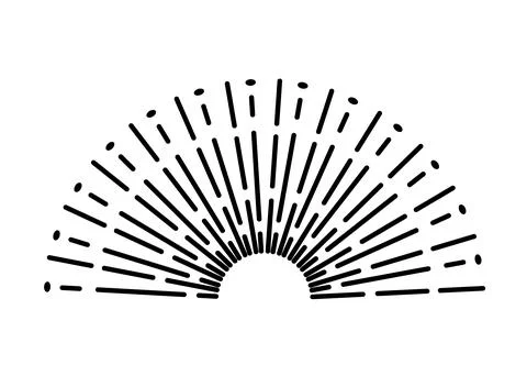 Sunburst firework explosion. Retro hand drawn sparkle. Bursting or light rays 스톡 일러스트