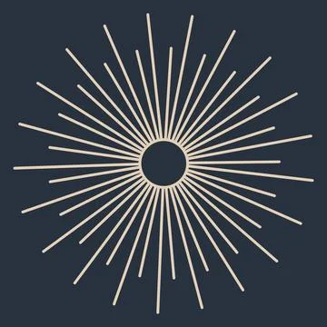 Sunburst firework explosion. Retro hand drawn sparkle. Bursting or light rays Stock Illustration