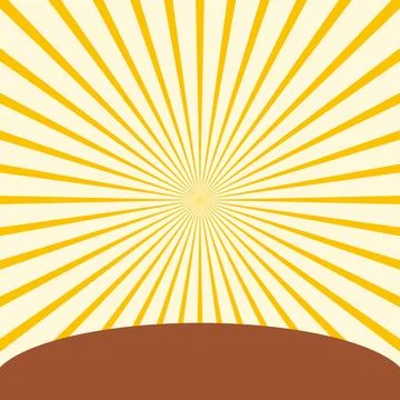 Sunburst horizon abstract rays background Stock Illustration
