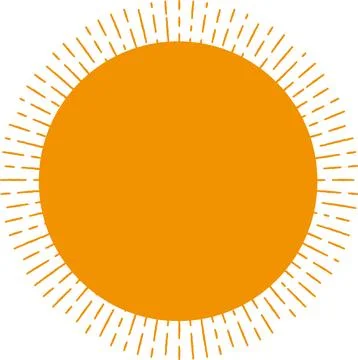 Sunburst Icon. Boho Sun With Rays Illustrazione stock