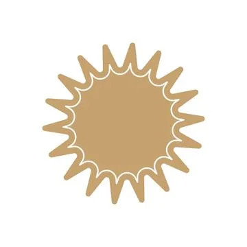 Sunburst icon vector badge tag. Starburst beige promo banner design element.. Stock Illustration