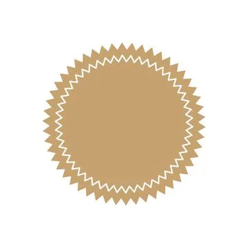 Sunburst icon vector badge tag. Starburst beige promo banner design element E Stock Illustration