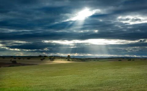Sunburst panorama Stock Photos